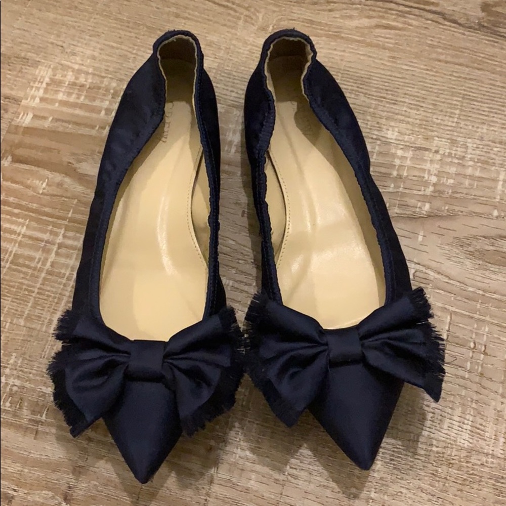 J.crew navy bow flats